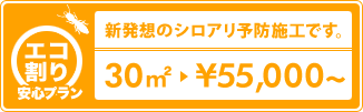 エコ割り安心プラン 新発想のシロアリ予防消毒です。