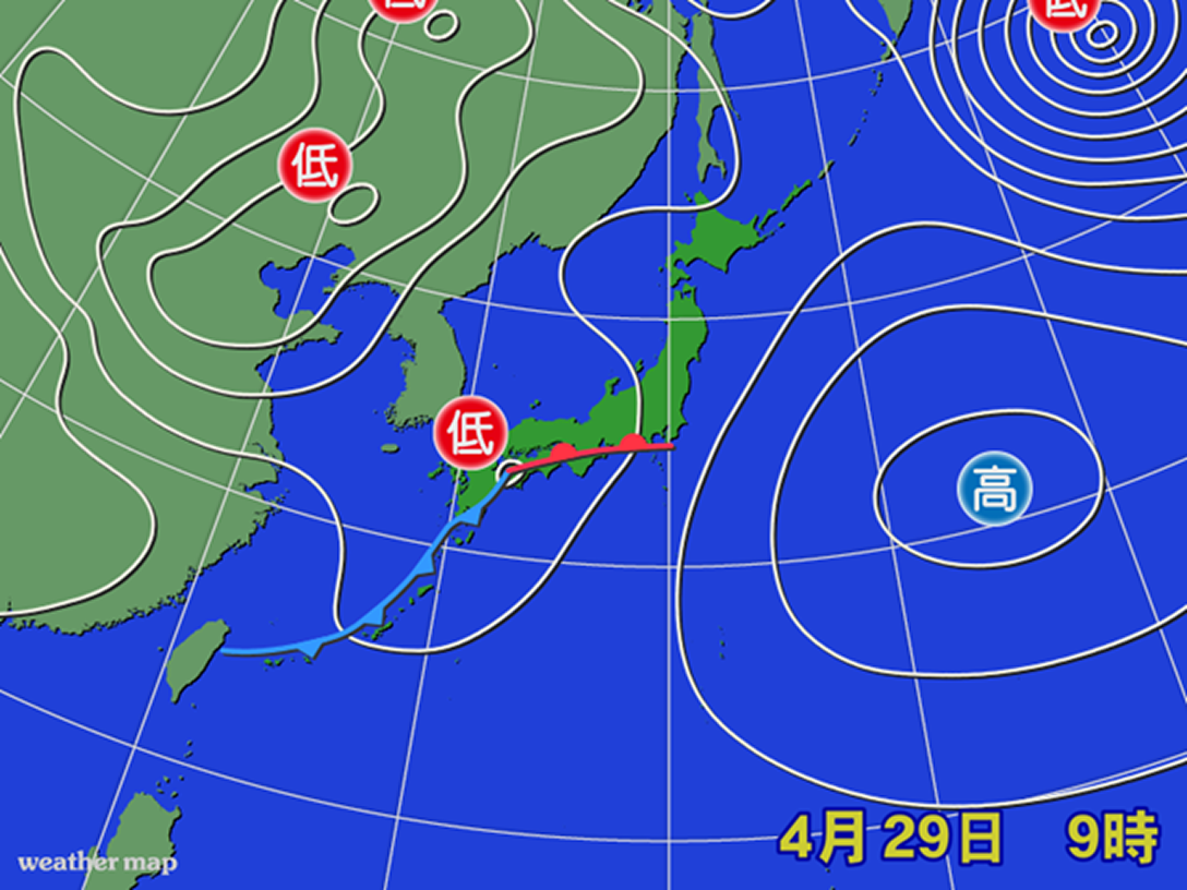 2021年4月29日 9時 天気図