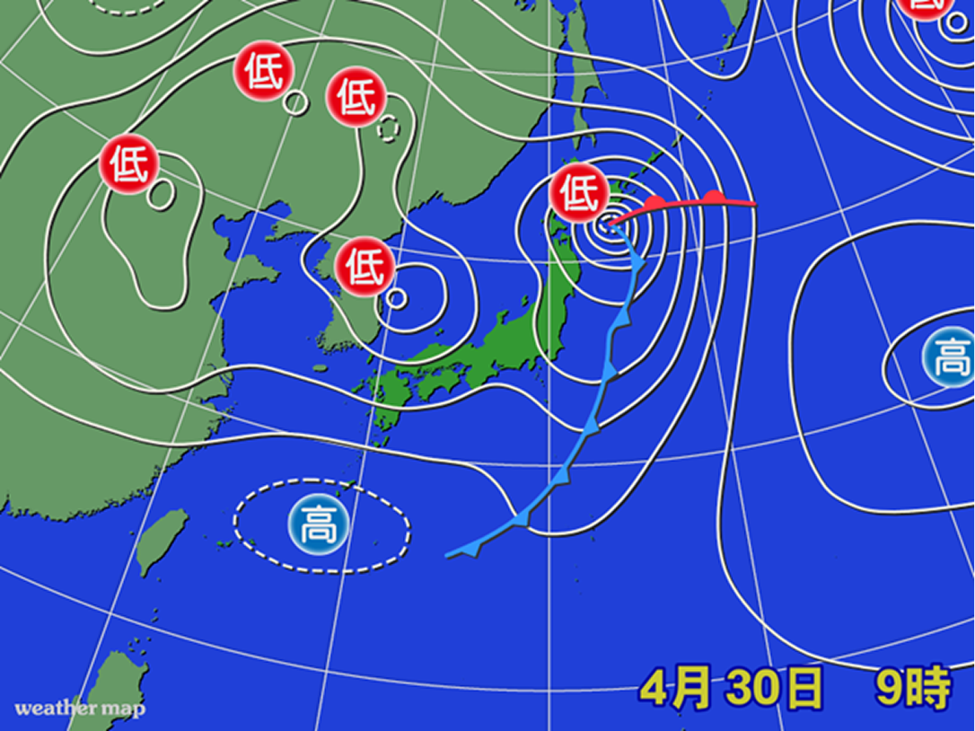 2021年4月30日 9時 天気図