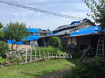 2016年4月熊本地震で被害を受けた家屋
