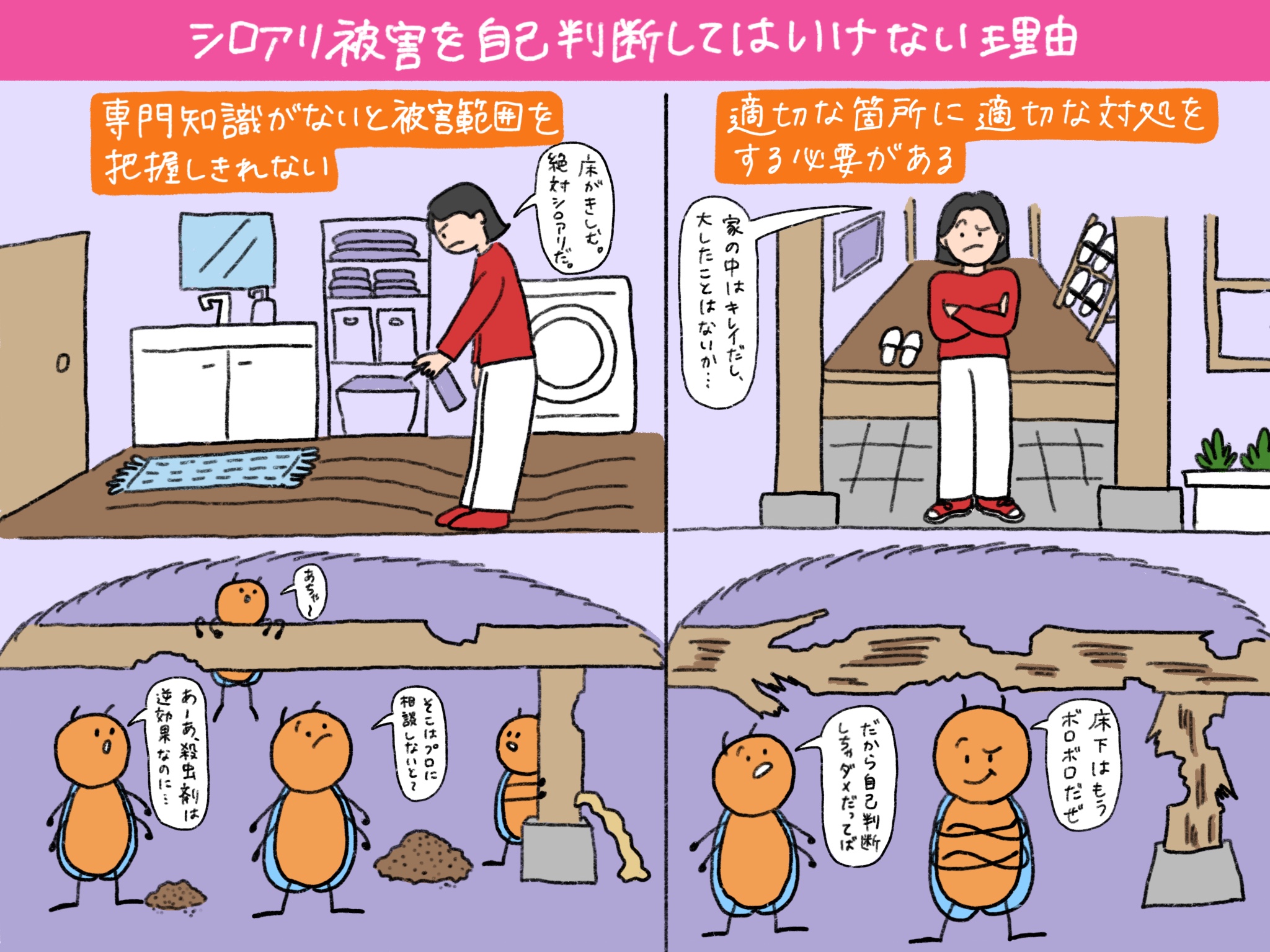 シロアリ被害を自己判断してはいけない理由