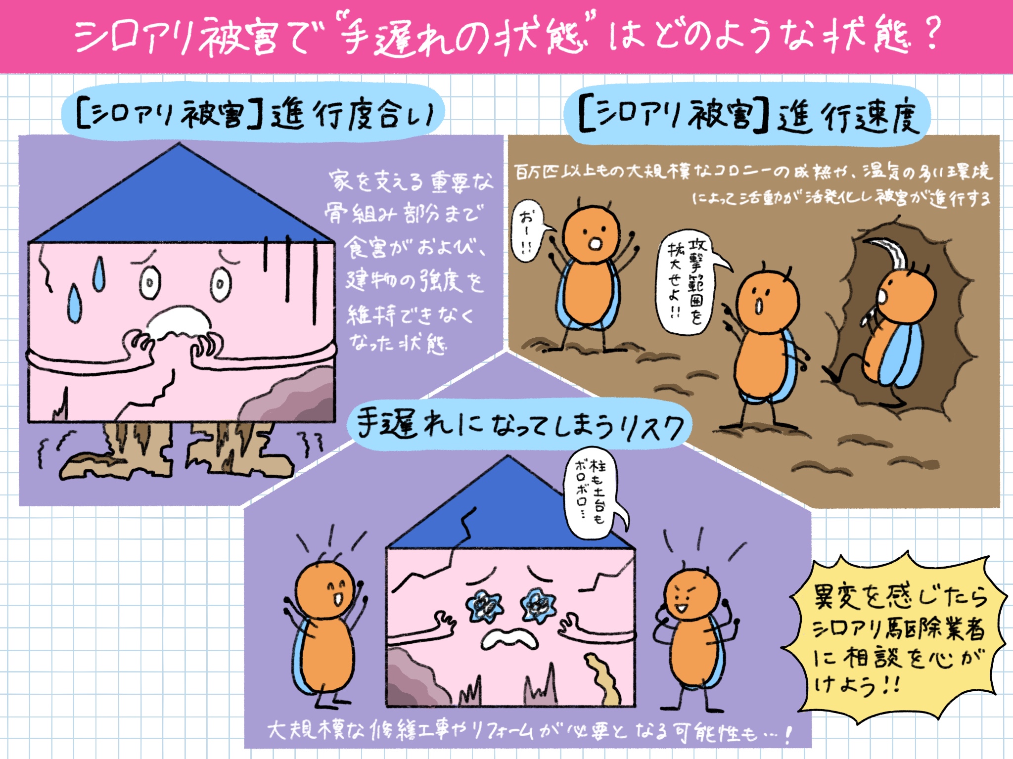 シロアリ被害で手遅れの状態