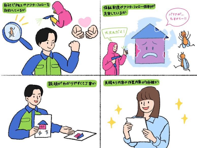 防蟻処理を依頼する専門業者選びの4つのポイント