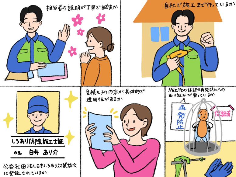 シロアリ駆除専門業者の選び方5つのポイント